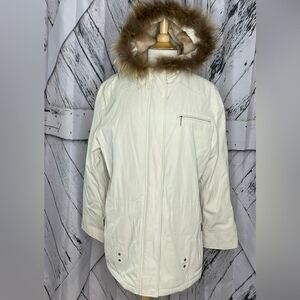 Kristen Blake hooded zipper coat L